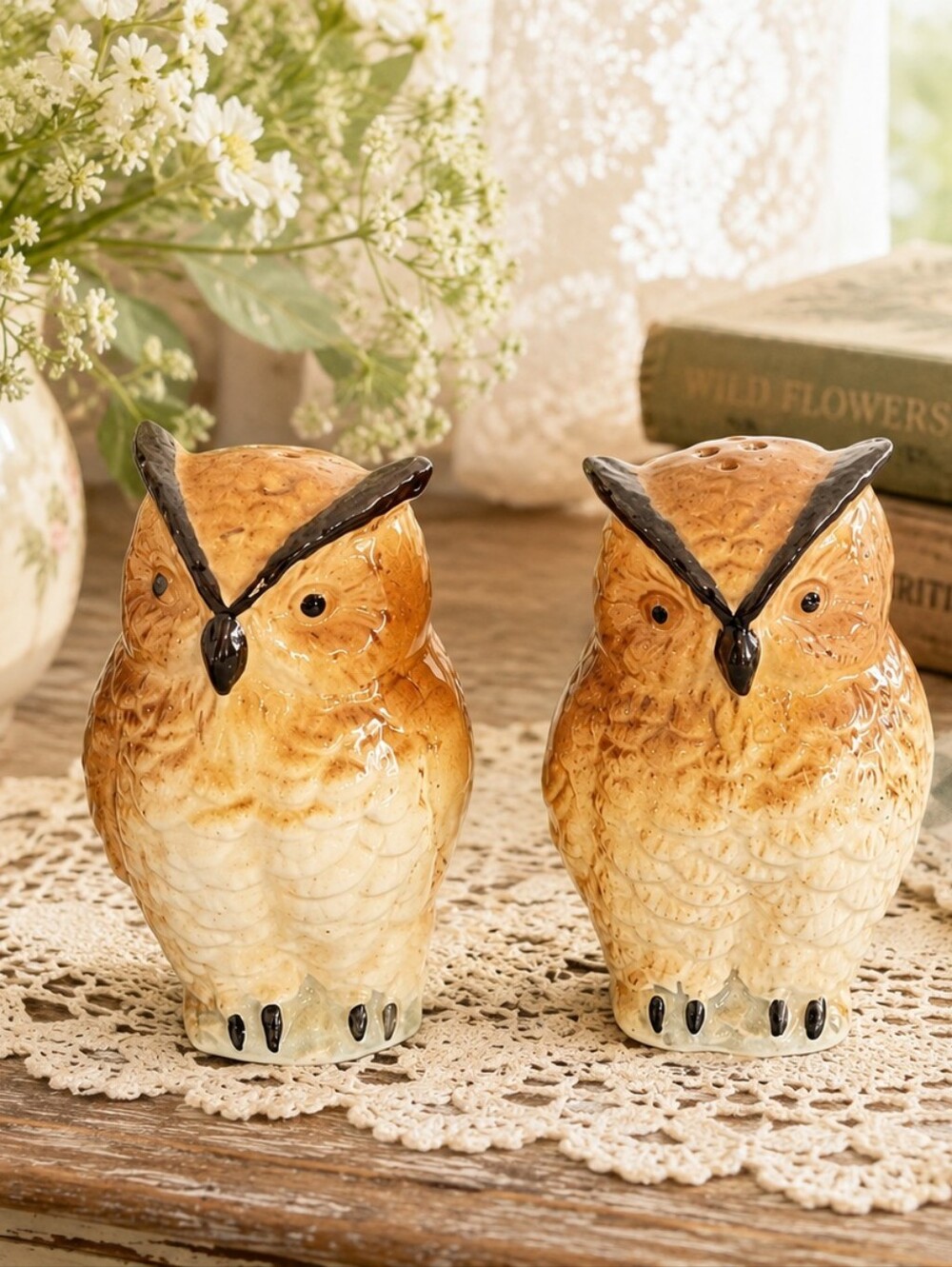 Vintage Bone China Owl Salt & Pepper Shakers | Made in Japan | Kitchen